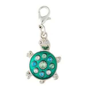 Green & Silver Turtle Charm